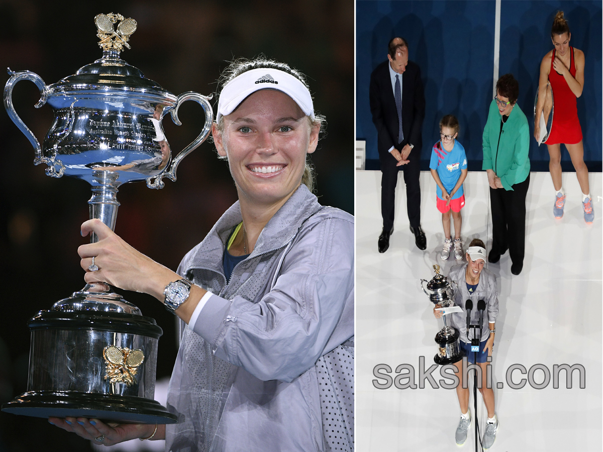 caroline wozniacki beats simona halep win australian open womens title - Sakshi12