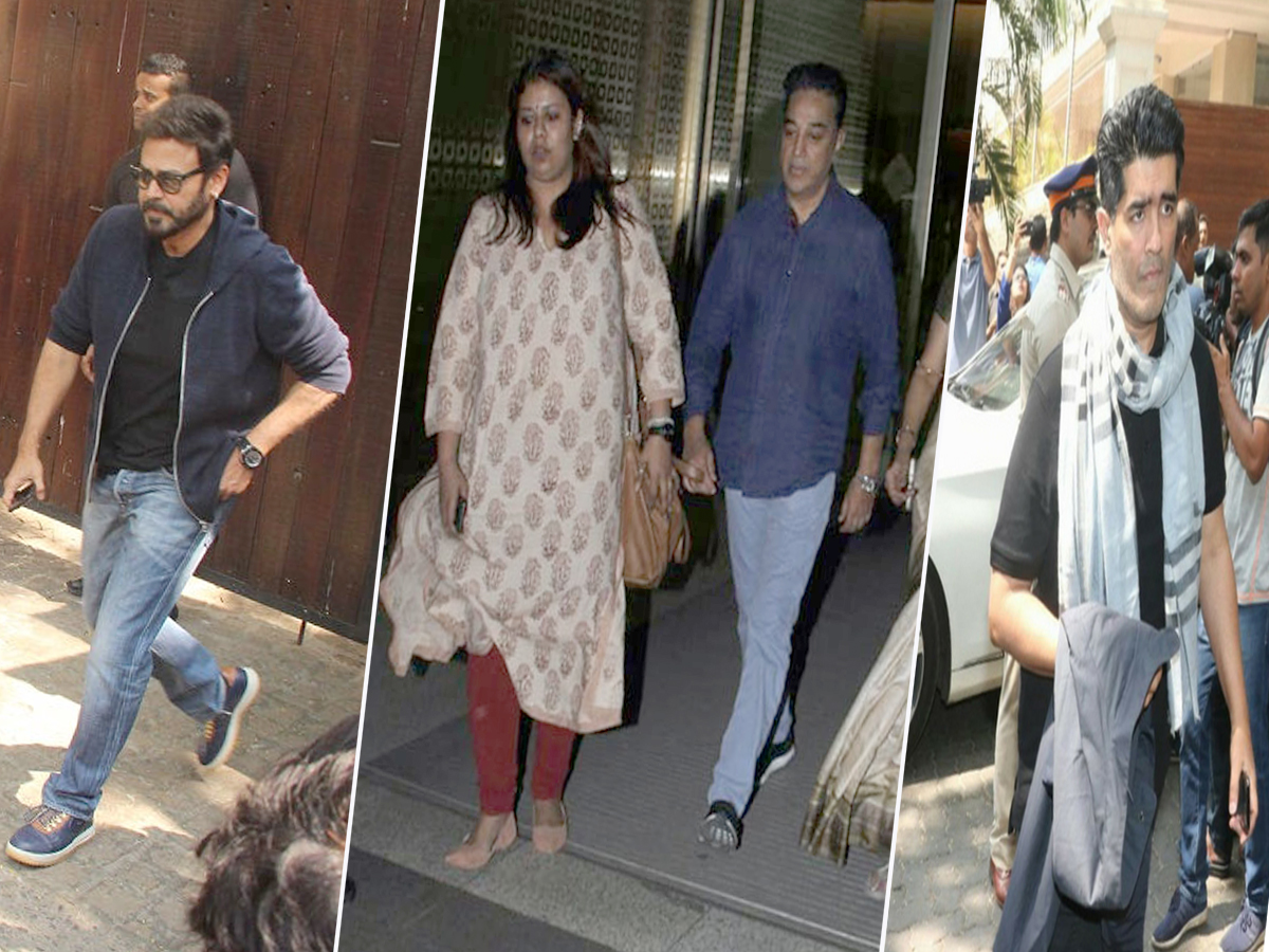 Bollywood celebrities offer condolences at Anil Kapoor’s residence - Sakshi1