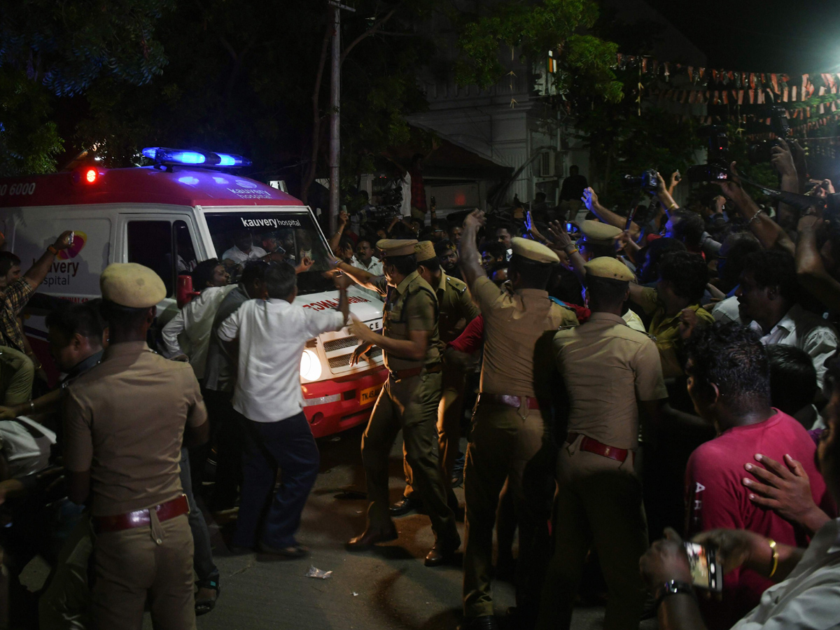 DMK Supporters Gather Outside Kauvery Hospital Photo Gallery - Sakshi13