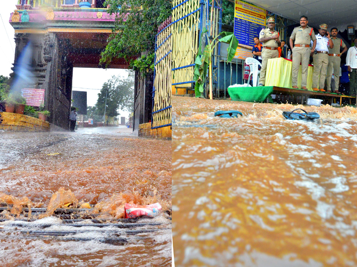 Heavy Rainfall At Vijayawada Durga Temple  - Sakshi1