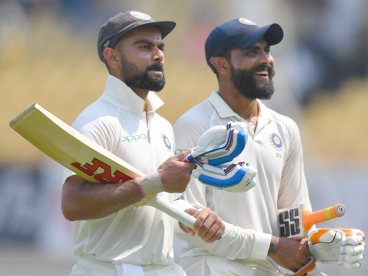 Kohli and Jadeja rack up tons as India declare on 649 - Sakshi1