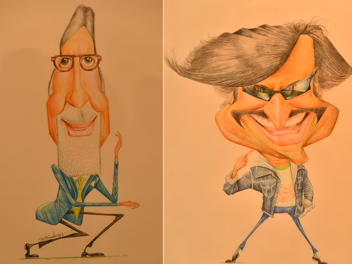 Caricature graphic performance in the art gallery - Sakshi10