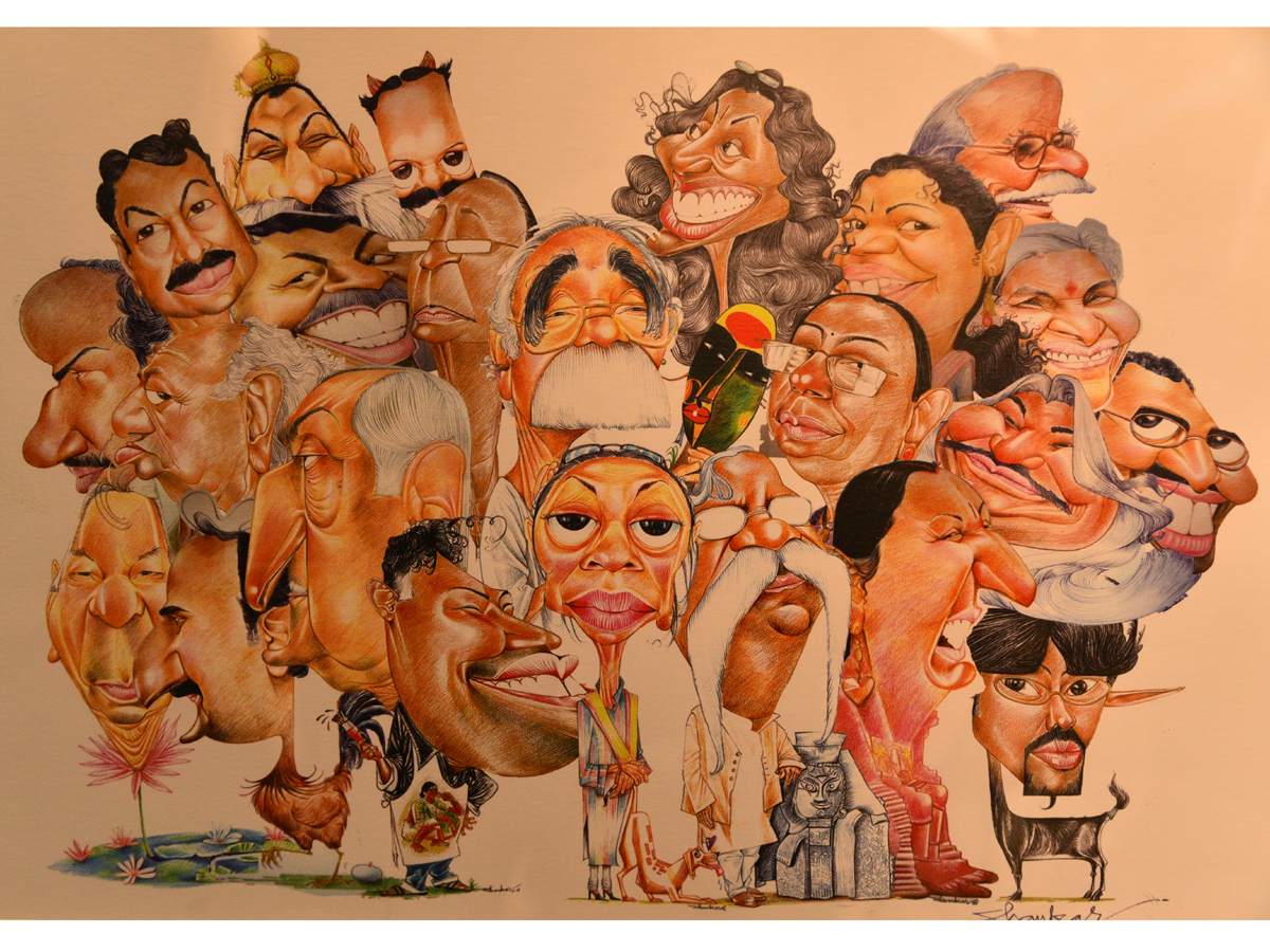 Caricature graphic performance in the art gallery - Sakshi15