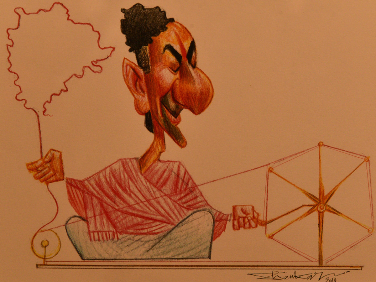 Caricature graphic performance in the art gallery - Sakshi18