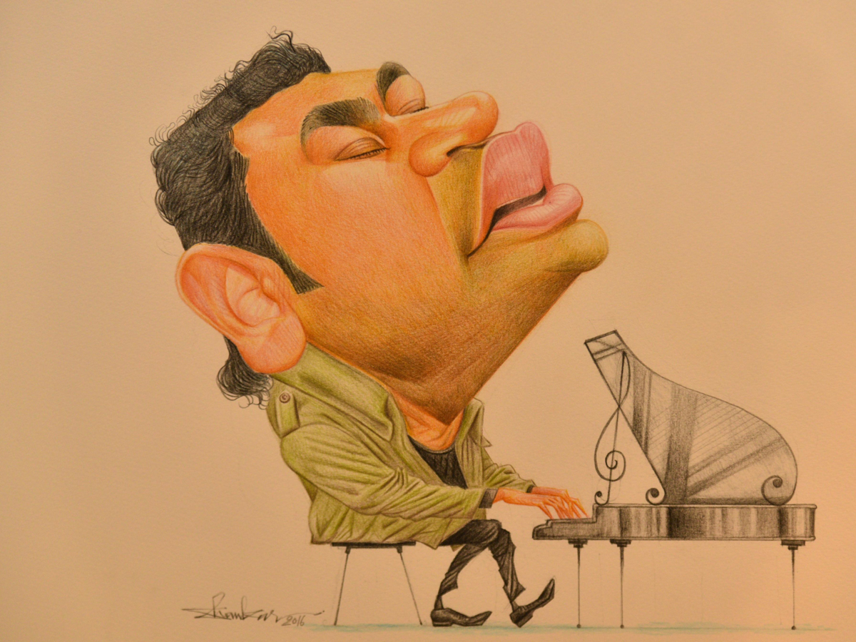 Caricature graphic performance in the art gallery - Sakshi9