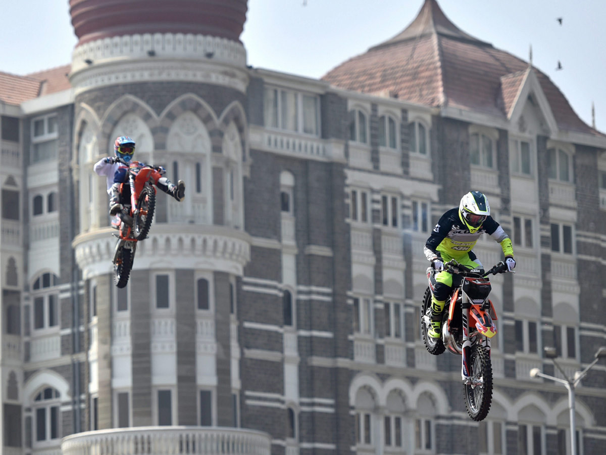  bike stunts at Gateway of India during the Red Bull FMX JAM event in Mumbai Photo Gallery - Sakshi1