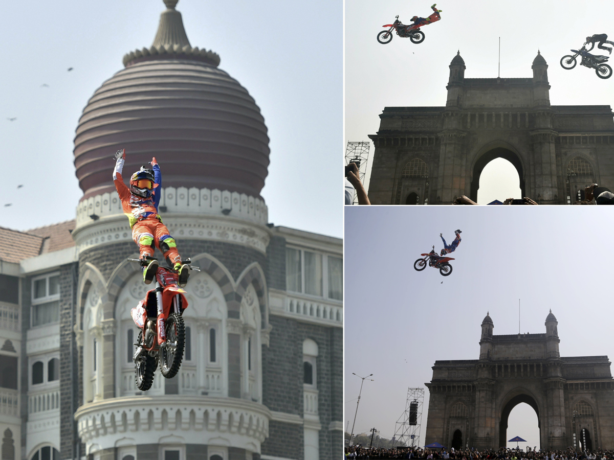  bike stunts at Gateway of India during the Red Bull FMX JAM event in Mumbai Photo Gallery - Sakshi13