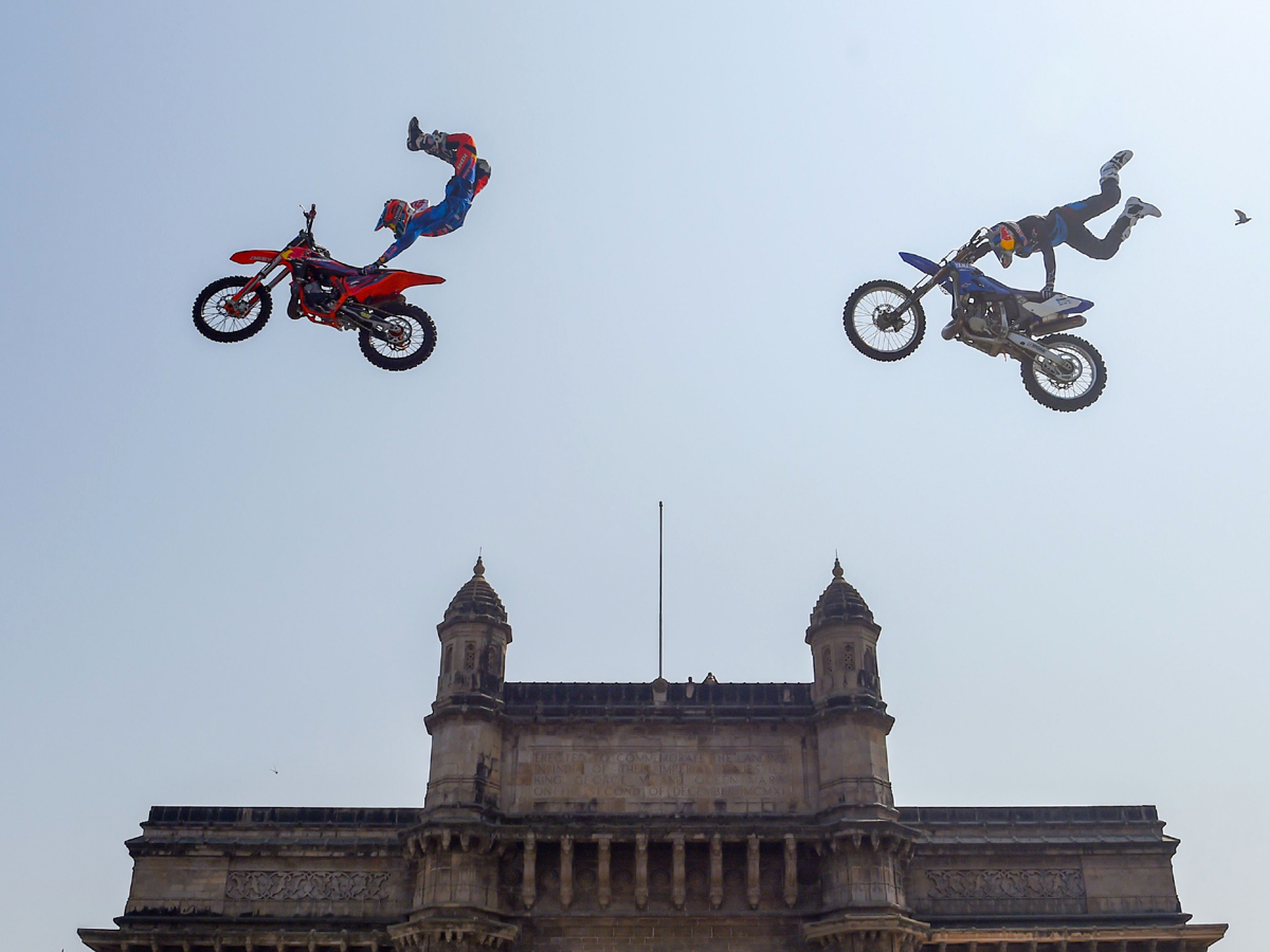  bike stunts at Gateway of India during the Red Bull FMX JAM event in Mumbai Photo Gallery - Sakshi5