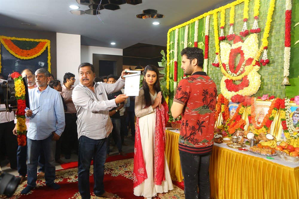 Nithin Priya Varrier Movie Opening Photo Gallery - Sakshi5