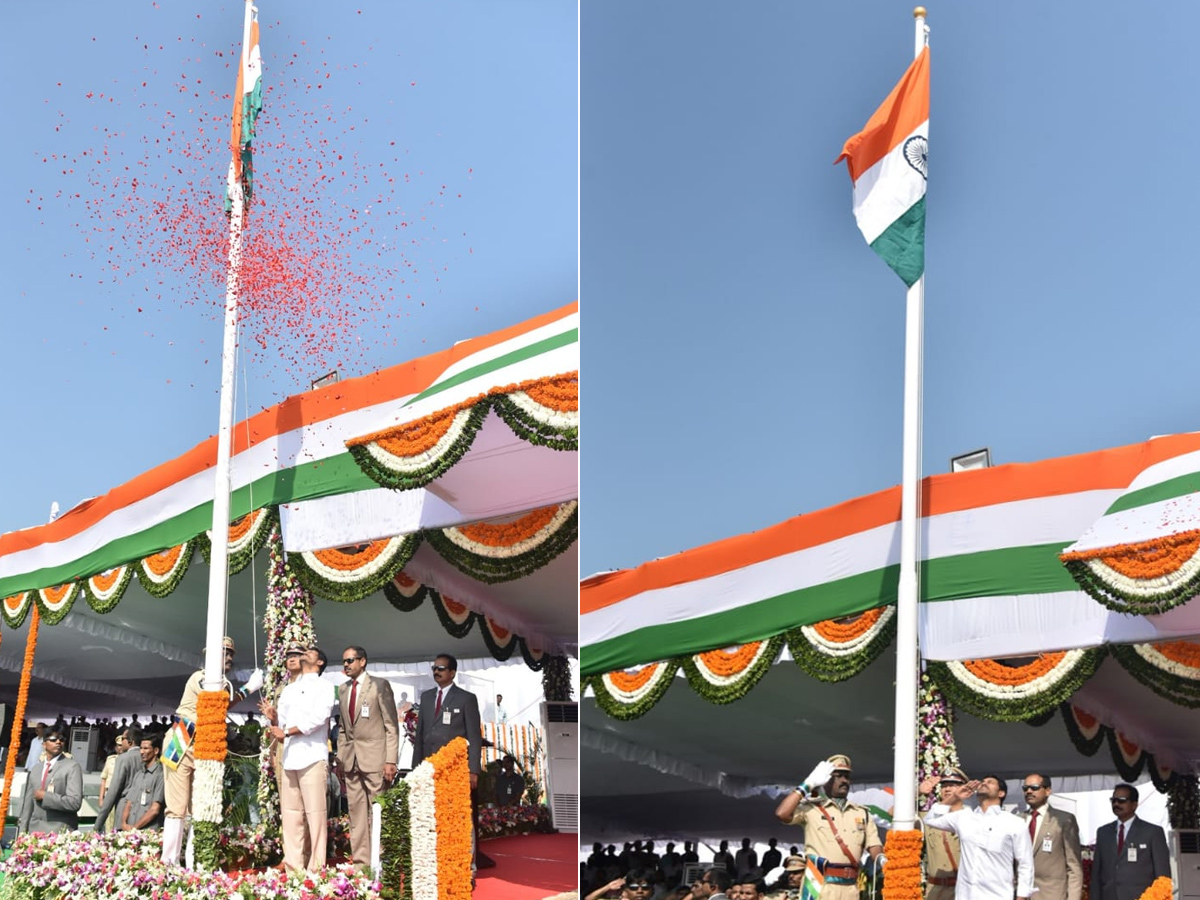 CM YS Jagan hoists national flag at Indira Gandhi stadium Photo Gallery - Sakshi1