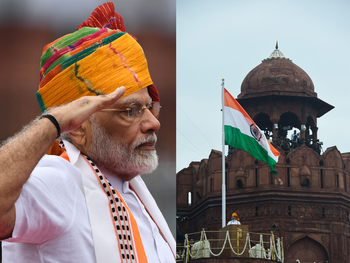 PM Narendra Modi Flag Hoisting Red Rort New Delhi Photo Gallery - Sakshi1