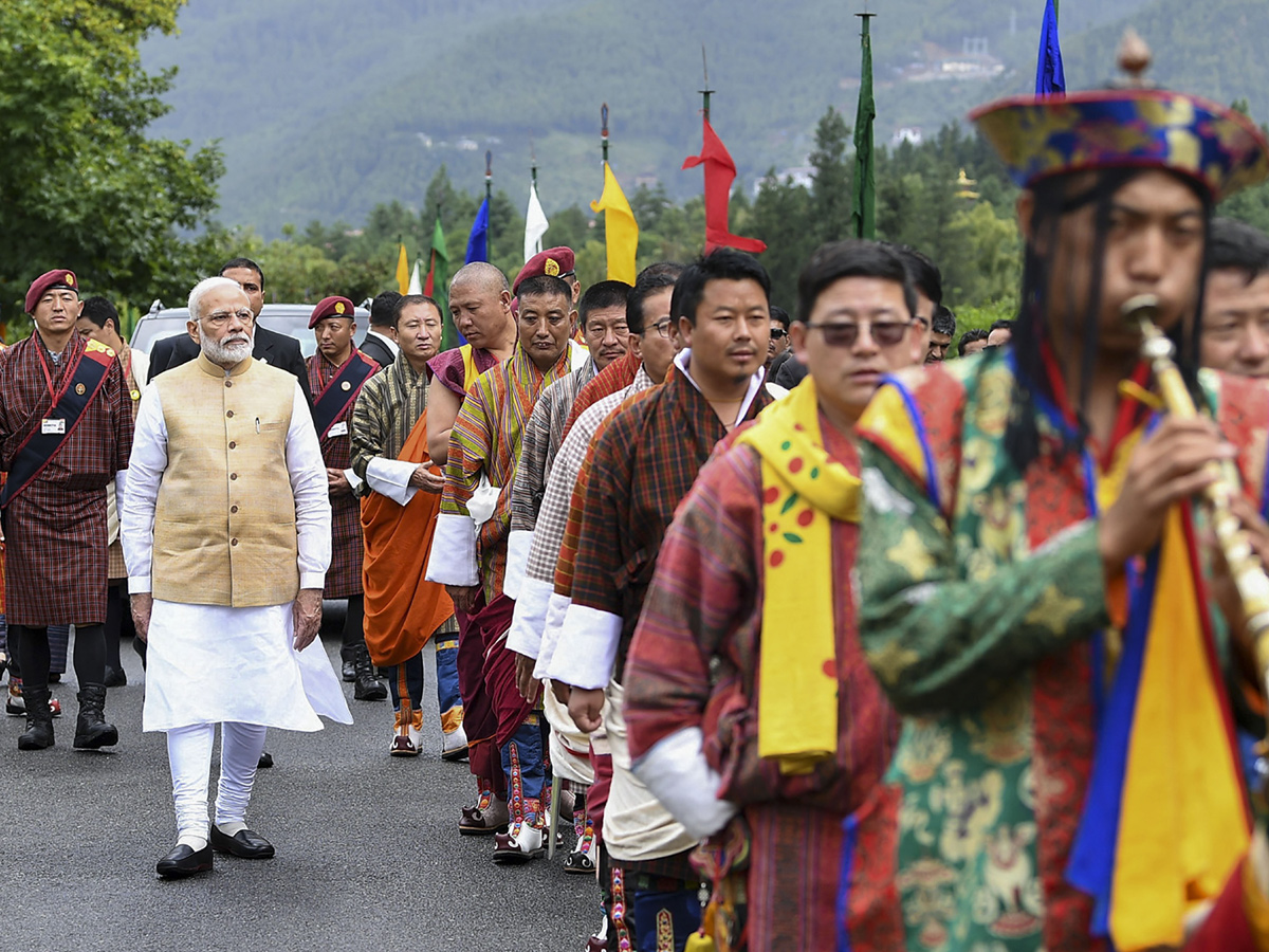 Prime Minister Narendra Modi gets grand welcome in Bhutan - Sakshi1