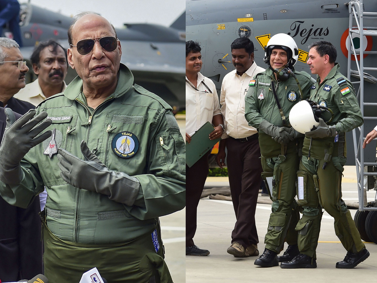 Rajnath Singh becomes fly in light combat aircraft Tejas Photo Gallery - Sakshi20