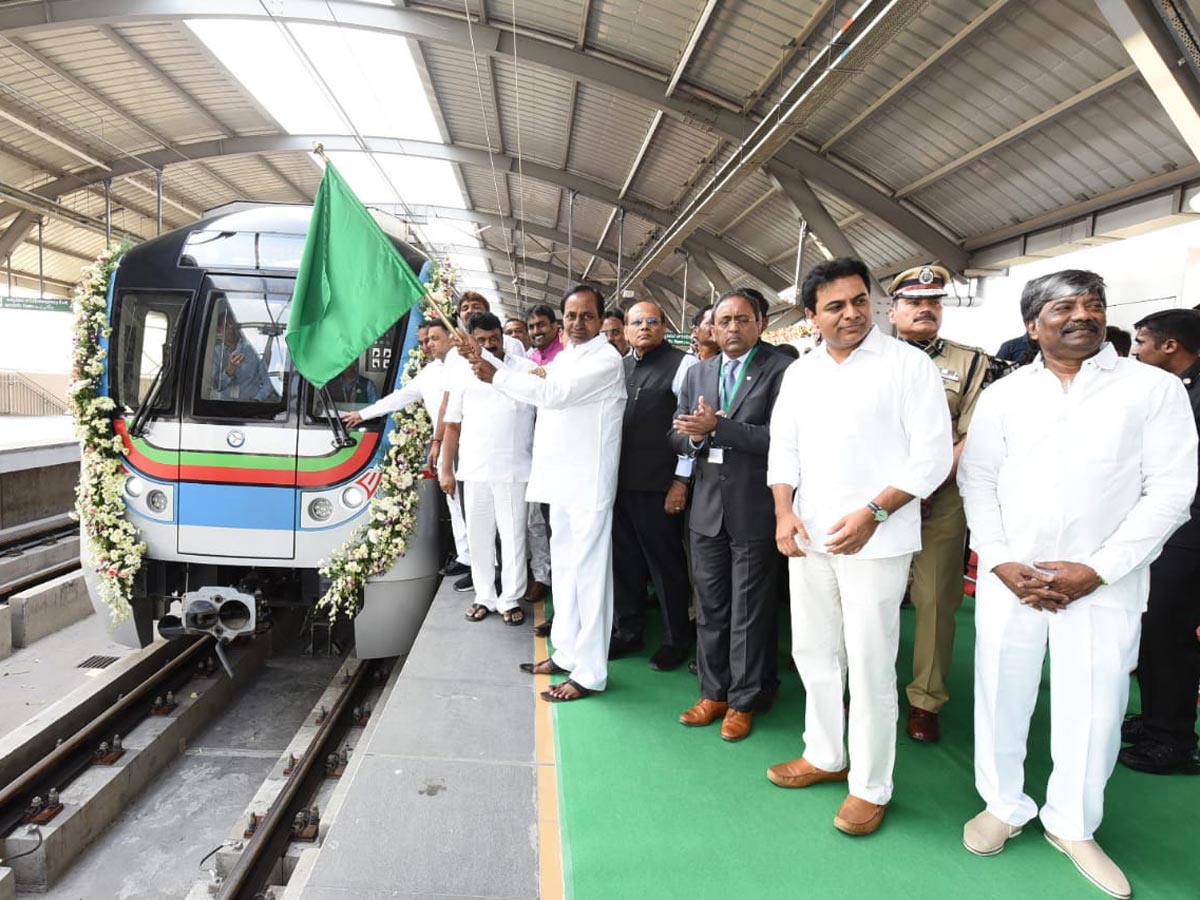 KCR flags off JBS MGBS metro service Photo Gallery - Sakshi1