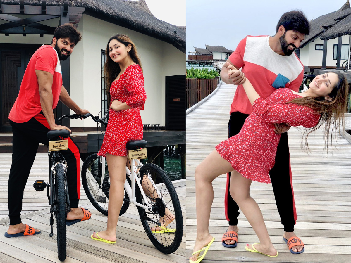 Lovely Couple Arya and Sayyeshaa saigal Photo Gallery - Sakshi1