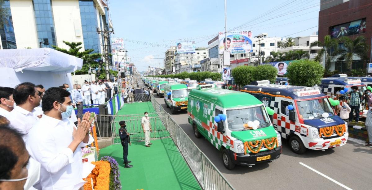 cm ys jagan launched ambulances vijayawada photo gallery - Sakshi14