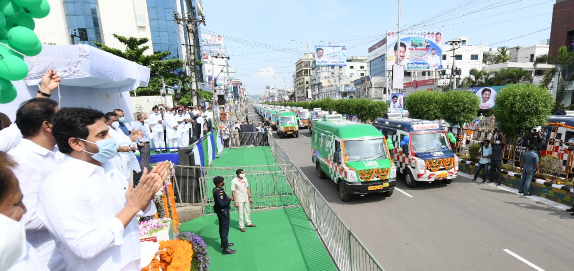 cm ys jagan launched ambulances vijayawada photo gallery - Sakshi23