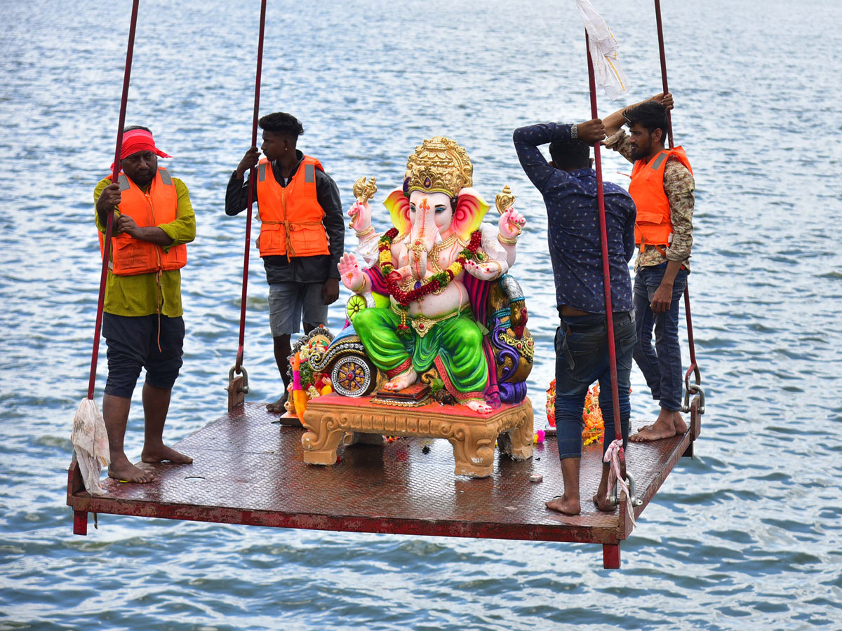 Ganesh Immersion 2020 Hyderabad TankBund Photo Gallery - Sakshi2