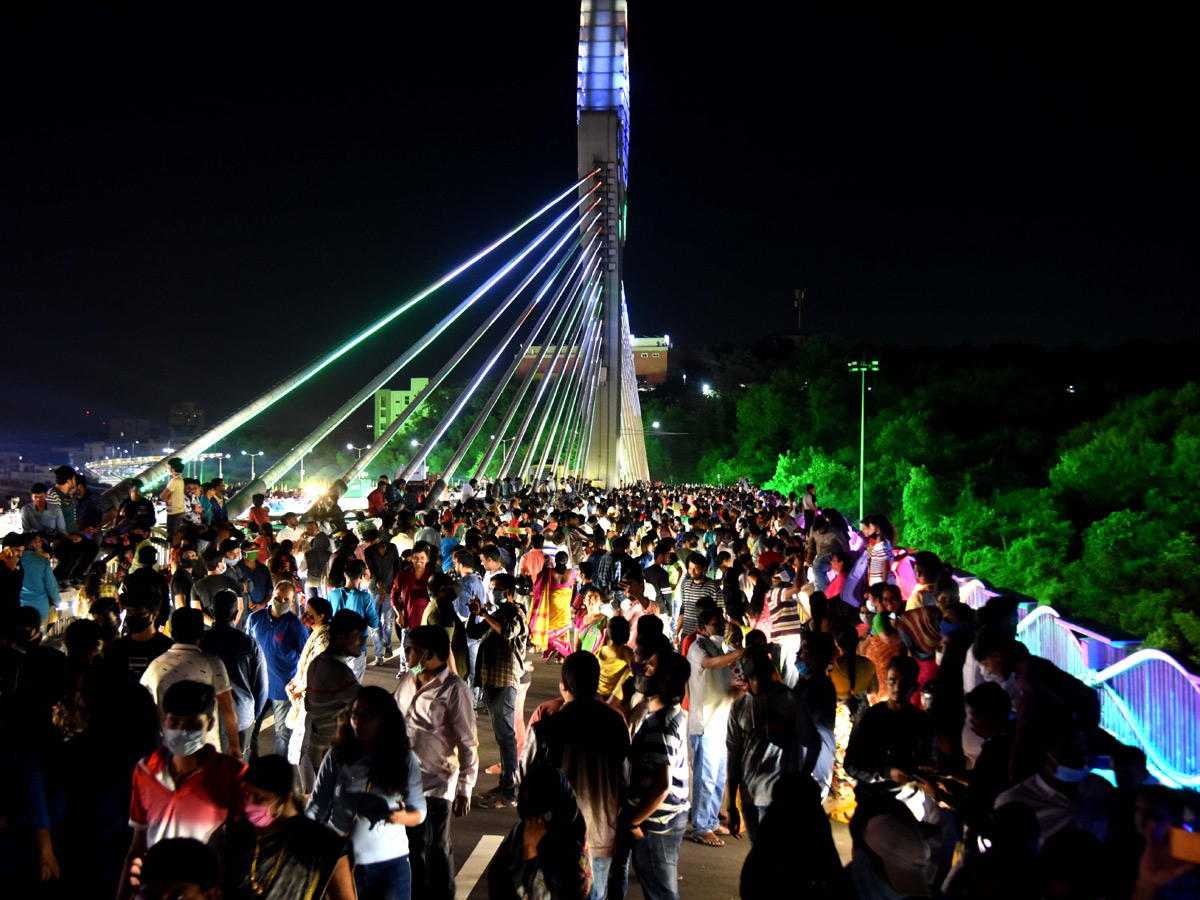 Durgam Cheruvu Bridge Night View Photos - Sakshi15