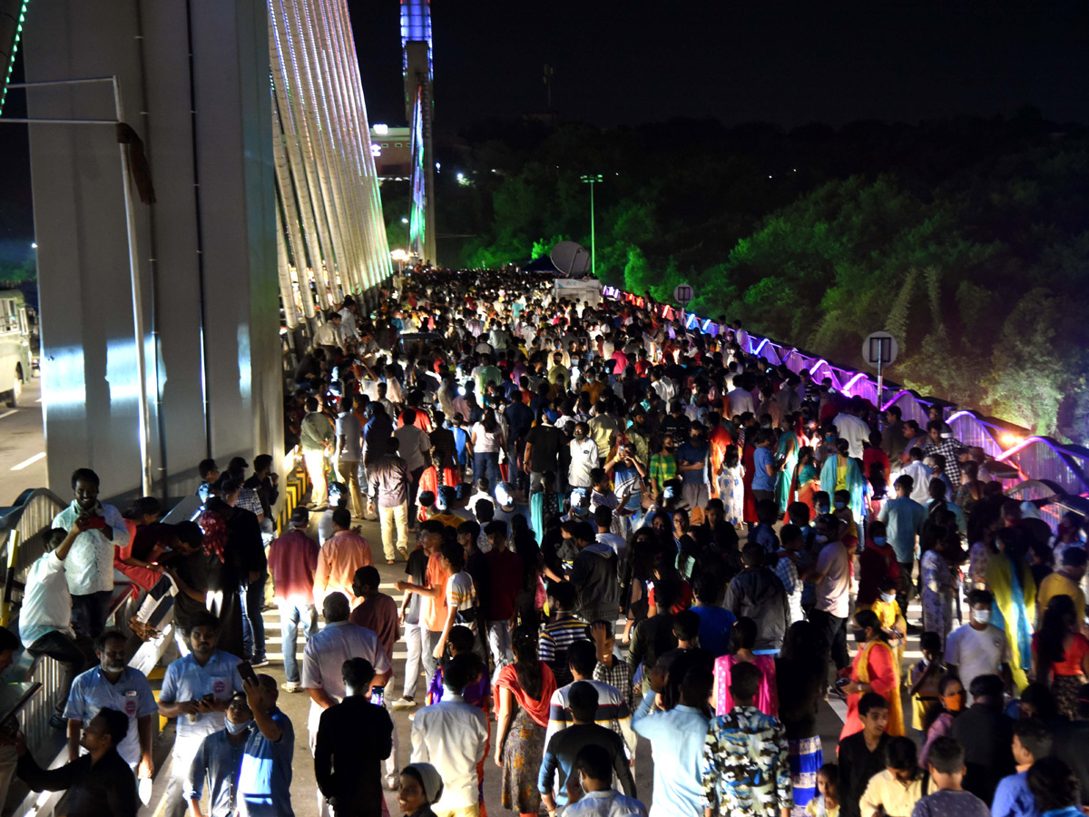 Durgam Cheruvu Bridge Night View Photos - Sakshi16