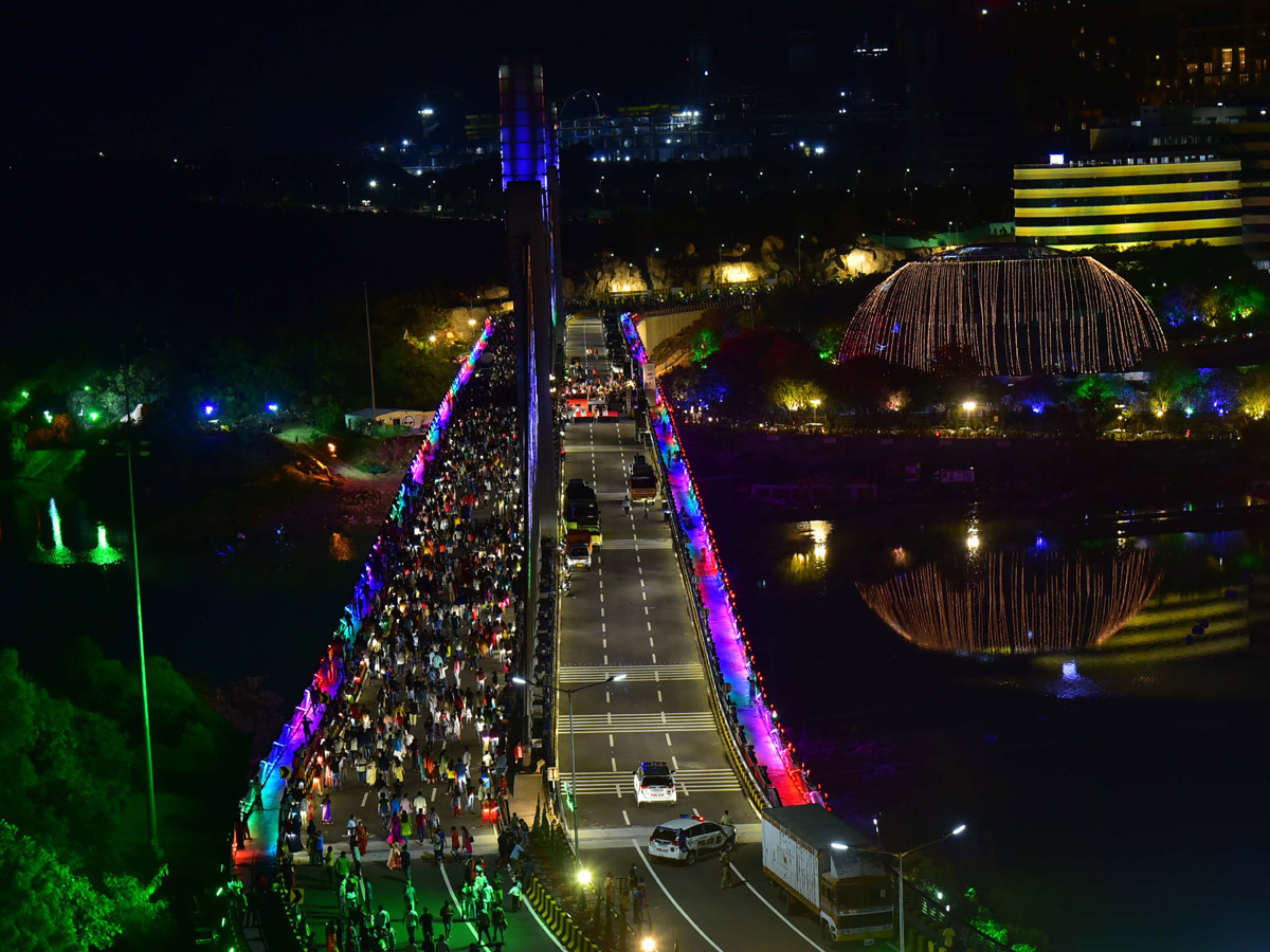 Durgam Cheruvu Bridge Night View Photos - Sakshi17