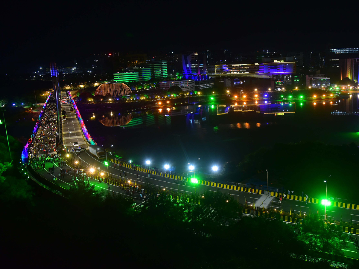 Durgam Cheruvu Bridge Night View Photos - Sakshi8