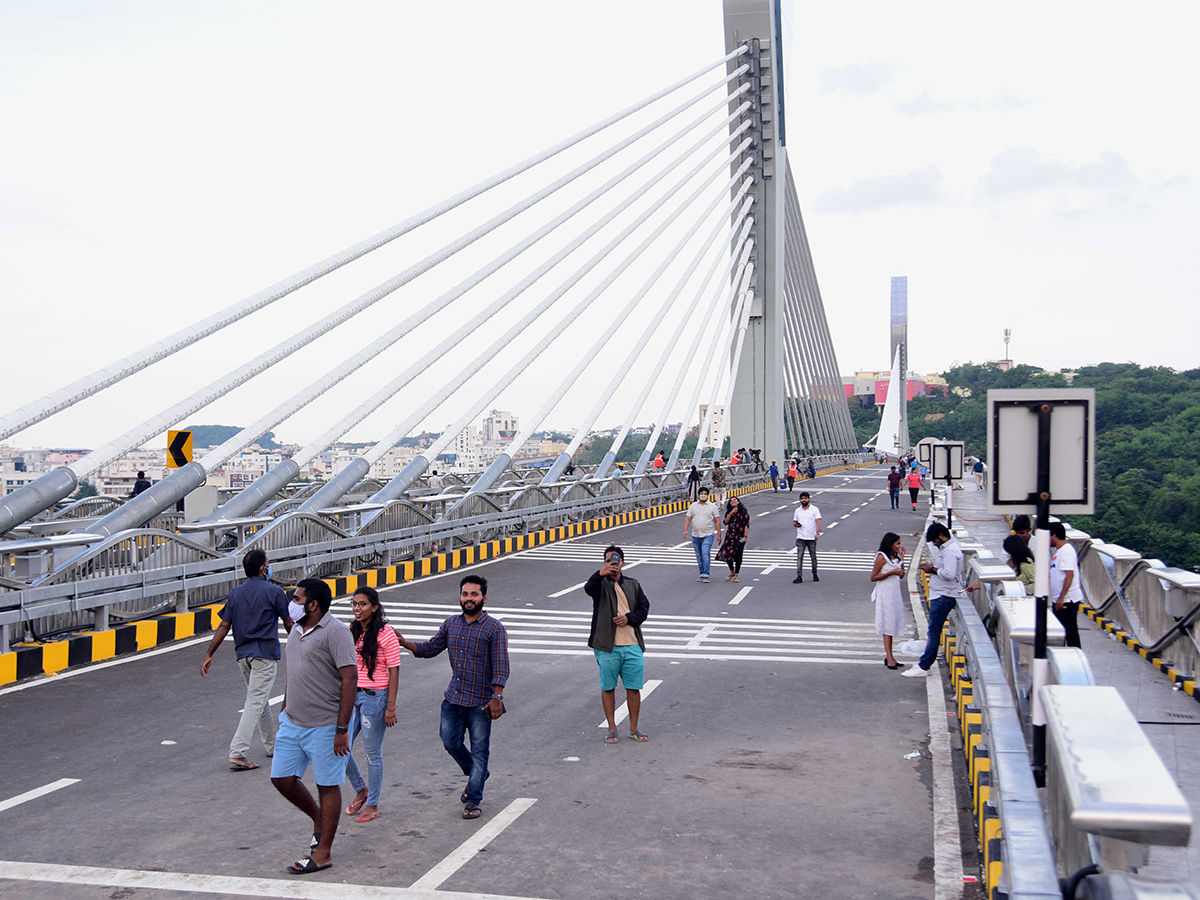 Hyderabad Durgam Cheruvu Cable Bridge Photos - Sakshi1