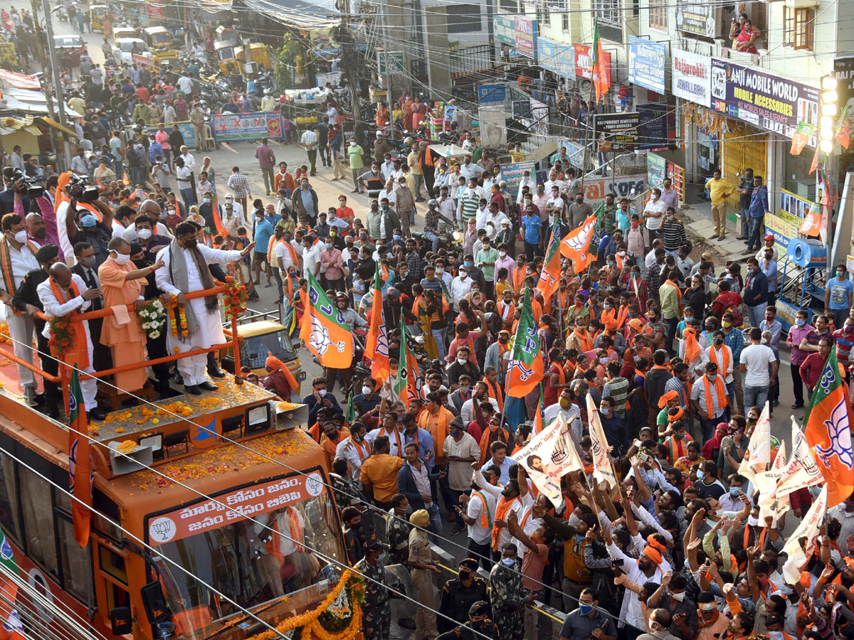 GHMC Elections 2020 UP Cm Yogi Adiyanath Road Show In Hyderabad - Sakshi35