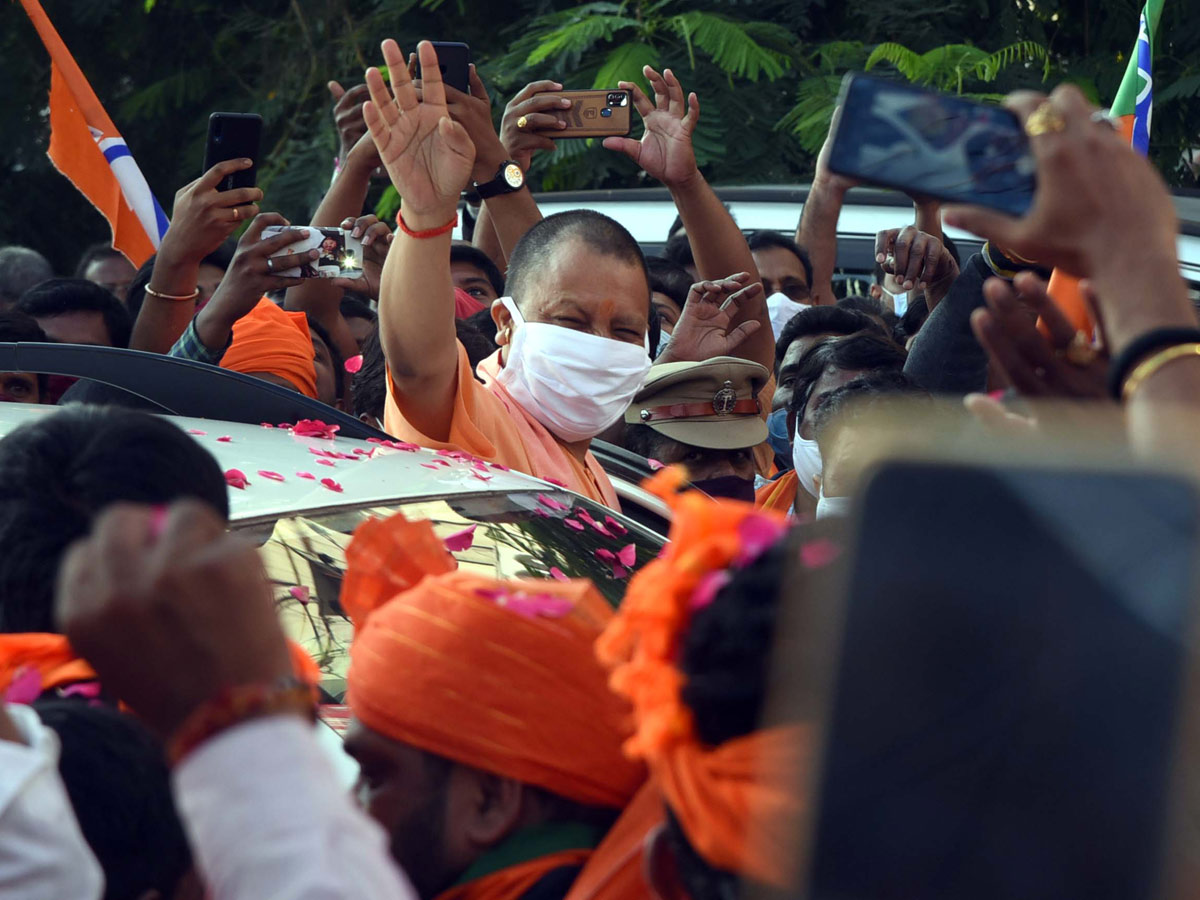 GHMC Elections 2020 UP Cm Yogi Adiyanath Road Show In Hyderabad - Sakshi39