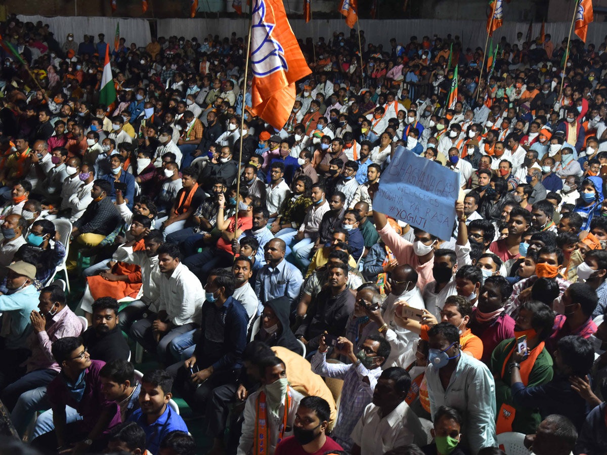 GHMC Elections 2020 UP Cm Yogi Adiyanath Road Show In Hyderabad - Sakshi43