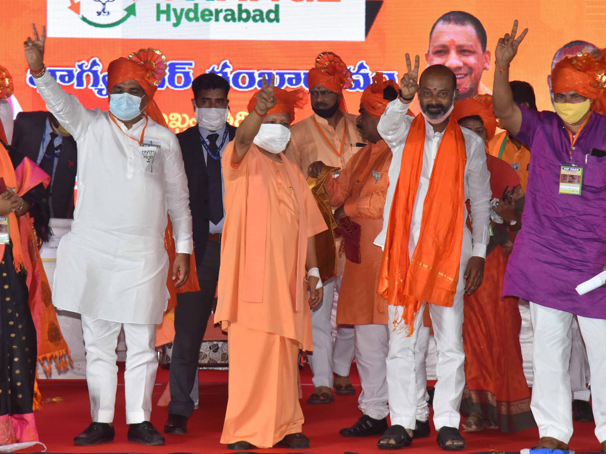 GHMC Elections 2020 UP Cm Yogi Adiyanath Road Show In Hyderabad - Sakshi46