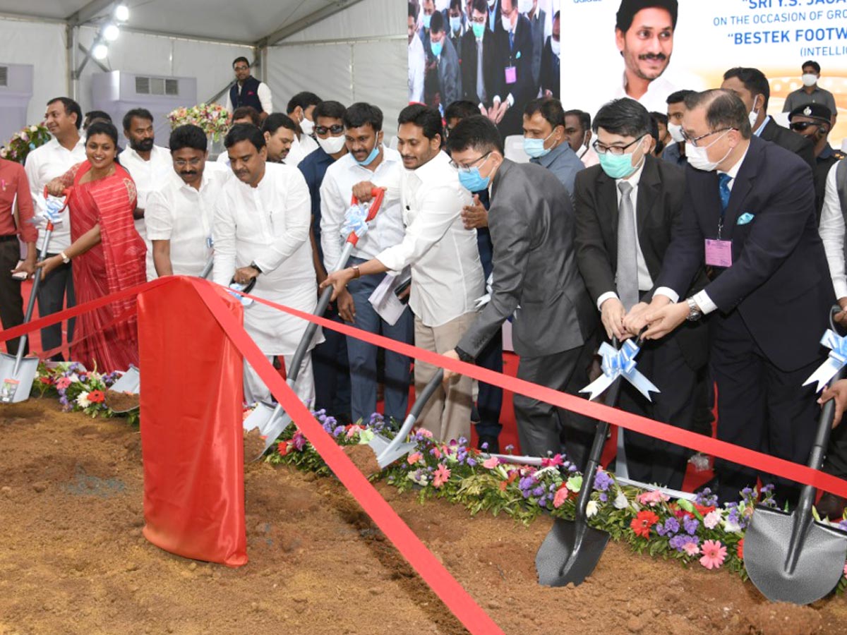 CM YS Jagan Laid Foundation Stone For Apache Leather Industrie YSR District - Sakshi12