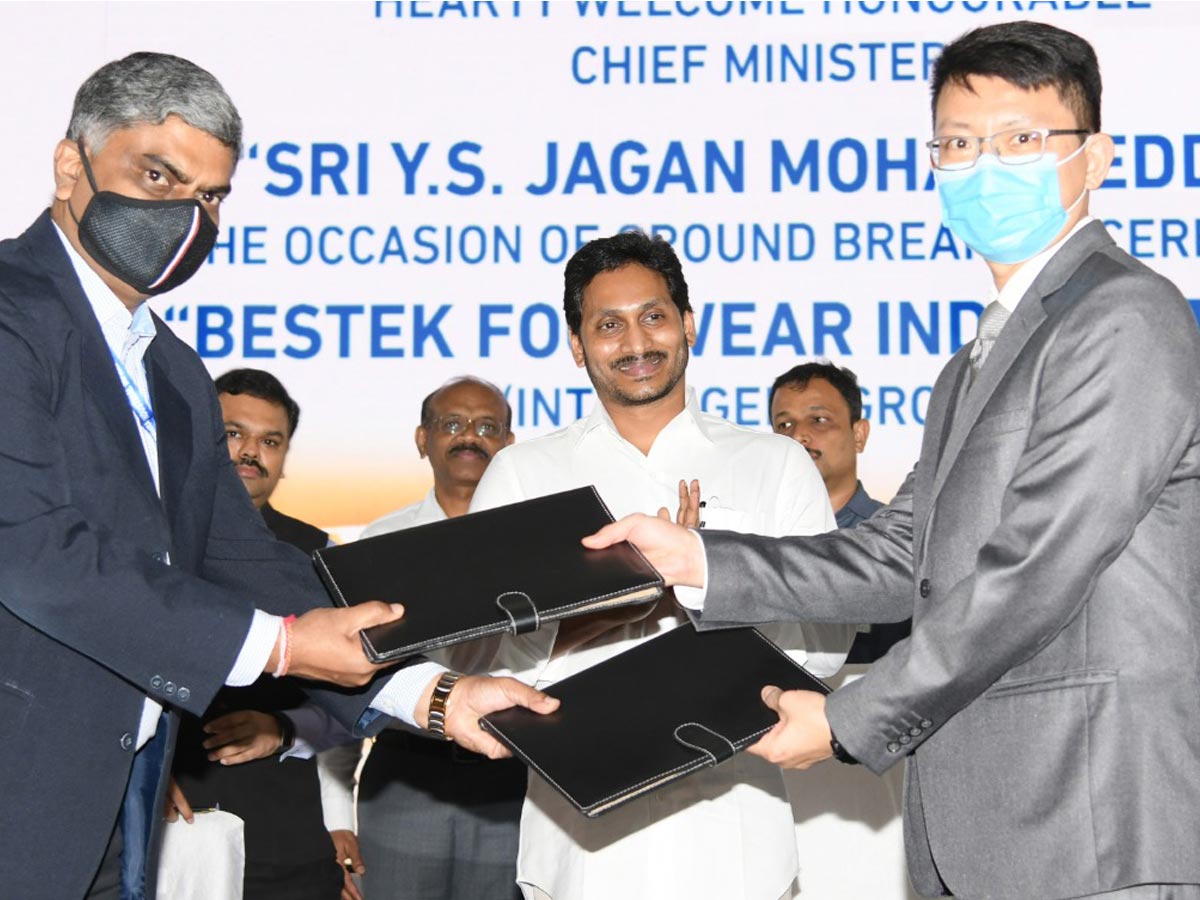 CM YS Jagan Laid Foundation Stone For Apache Leather Industrie YSR District - Sakshi2