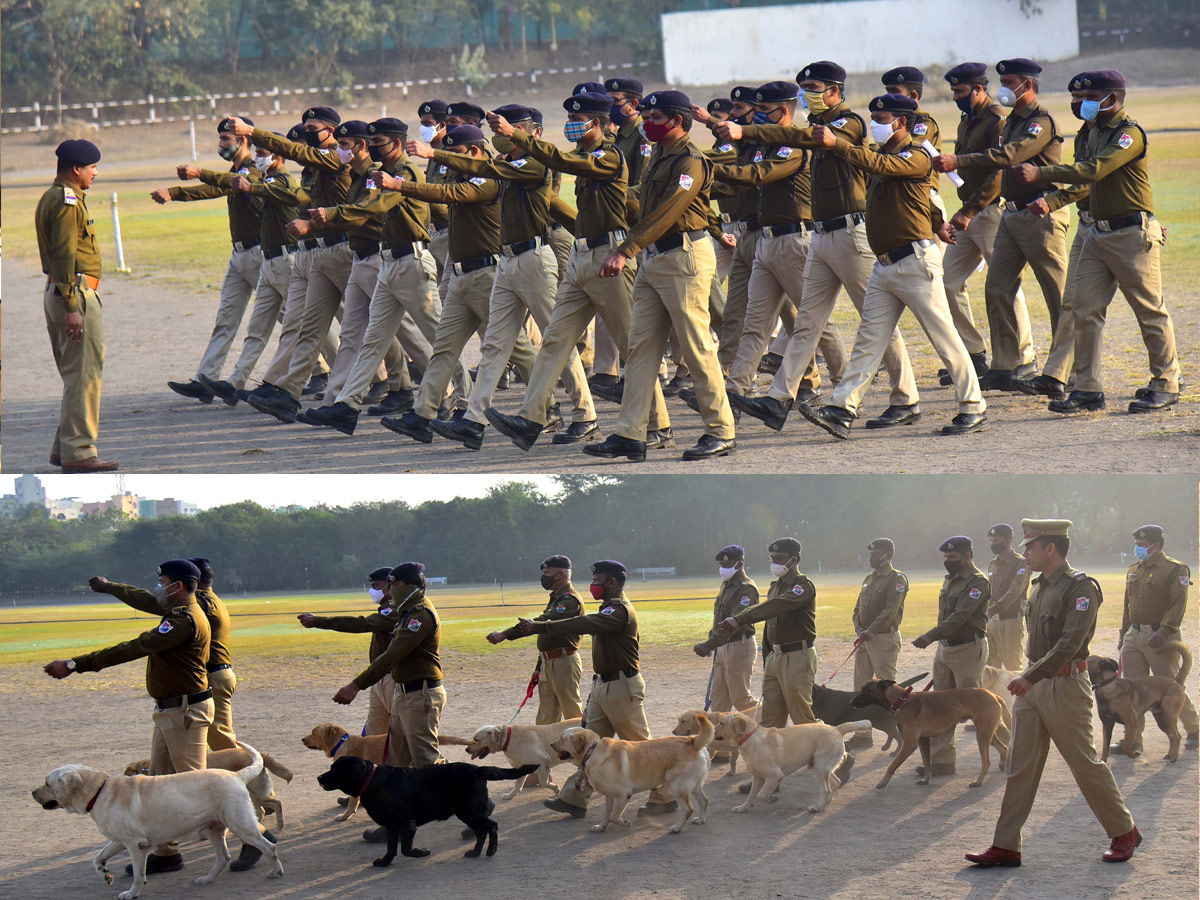 Railway police conducting rehearsals at the railway ground in Secunderabad on the occasion of Republic Day. - Sakshi10