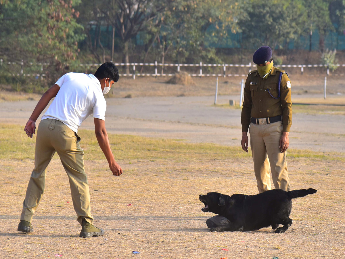 Railway police conducting rehearsals at the railway ground in Secunderabad on the occasion of Republic Day. - Sakshi3