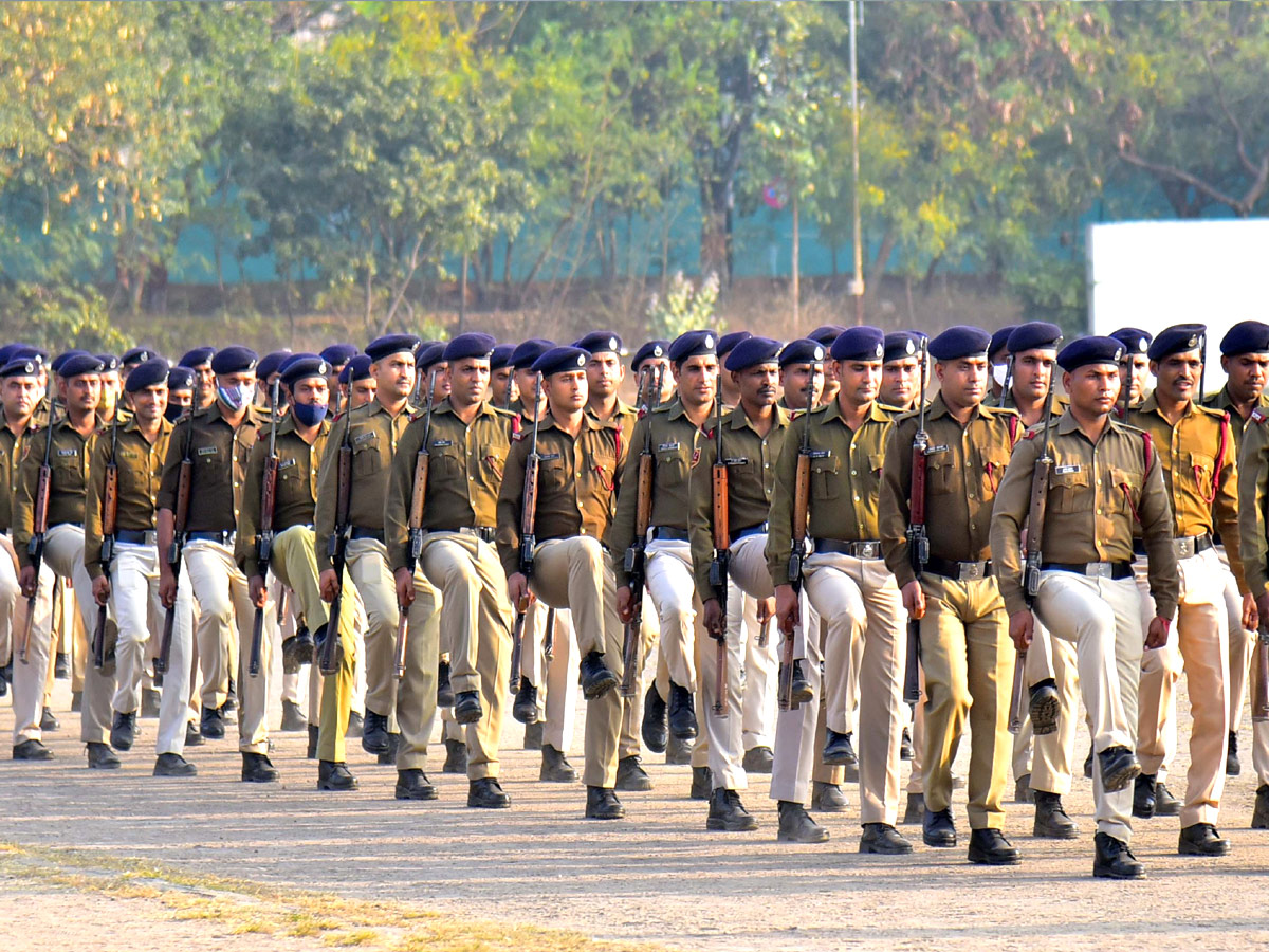 Railway police conducting rehearsals at the railway ground in Secunderabad on the occasion of Republic Day. - Sakshi8