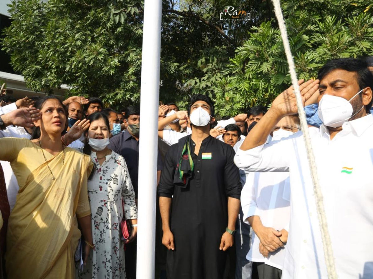 Chiranjeevi, Ram Charan and Naga Babu Republic day celebrations photo gallery - Sakshi1