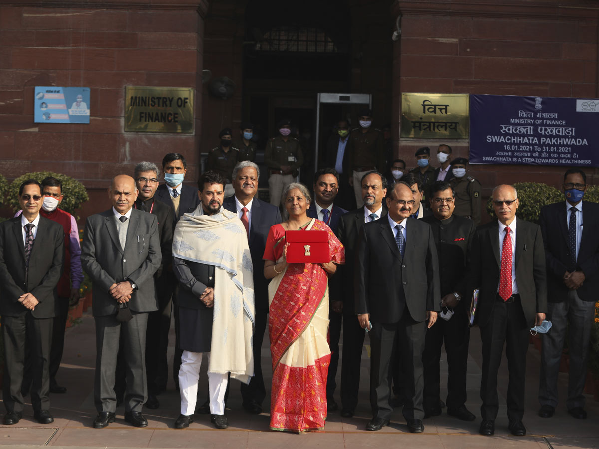 Finance Minister Shrimati Nirmala Sitharaman presents Union Budget 2021-22 - Sakshi1