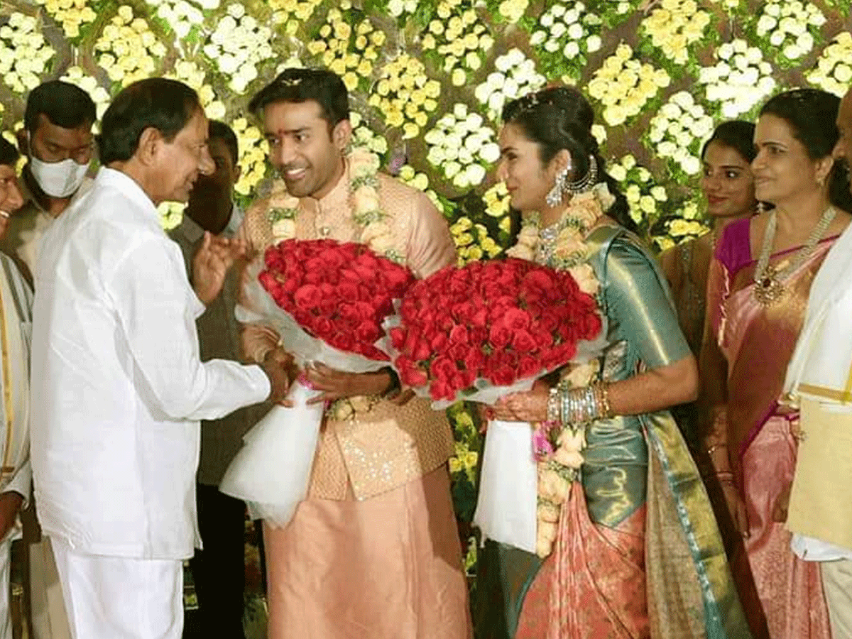 Cm kcr attended vinod kumar son engagement Function Photes  - Sakshi1