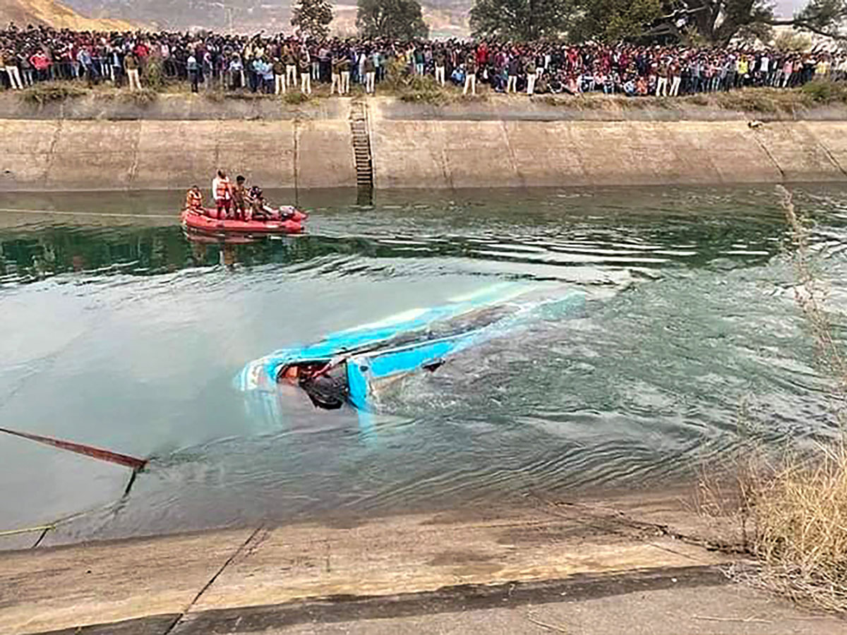 Bus Falls Into Canal 54 Passengers Onboard Madhya Pradesh Photos - Sakshi3