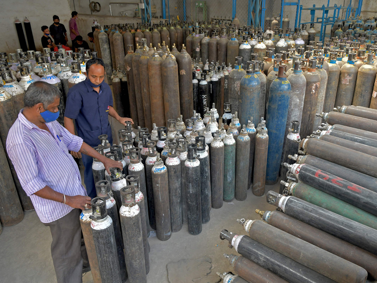 Oxygen supply for industries to be diverted to hospitals Photo Gallery - Sakshi13