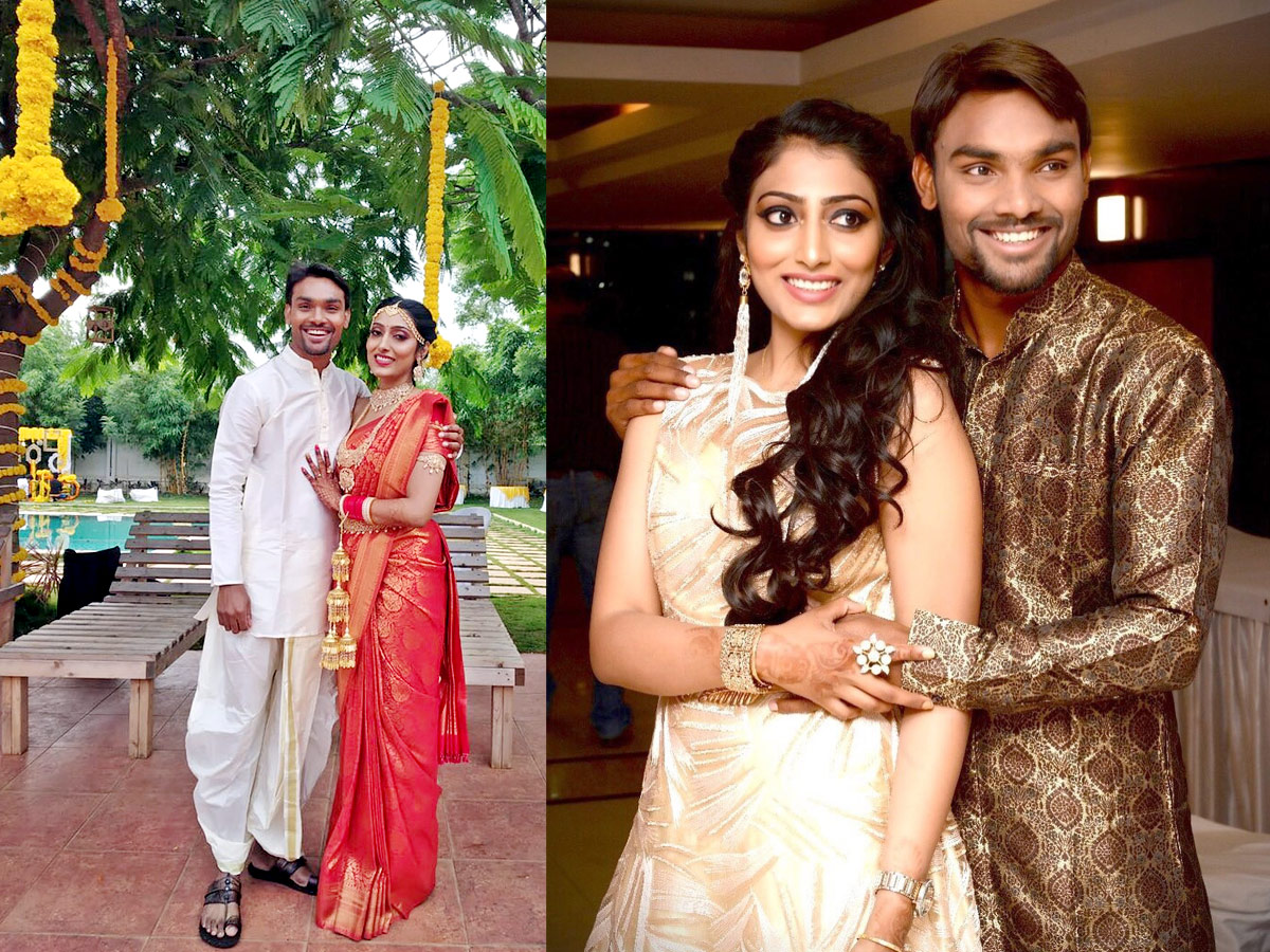 SRH Pacer Sandeep Sharma Ties Knot With Girl Friend Tasha Sathwick Photo Gallery - Sakshi1