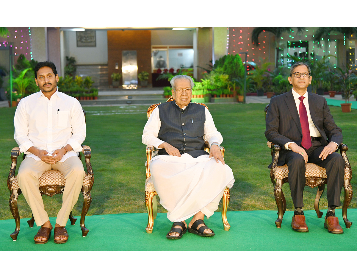 CJI NV Ramana Attends High Tea Hosted By Governor Biswabhusan Photo Gallery - Sakshi4