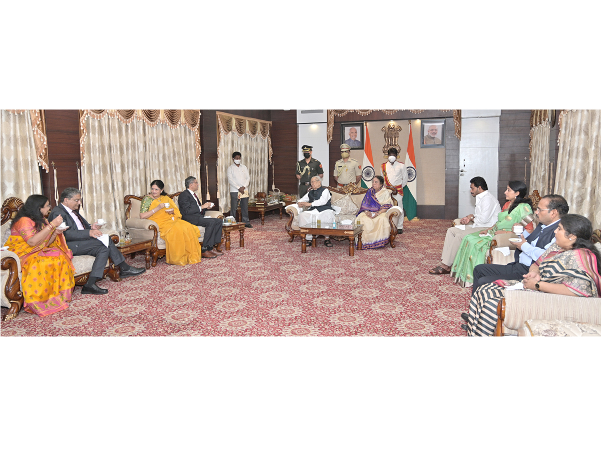 CJI NV Ramana Attends High Tea Hosted By Governor Biswabhusan Photo Gallery - Sakshi1