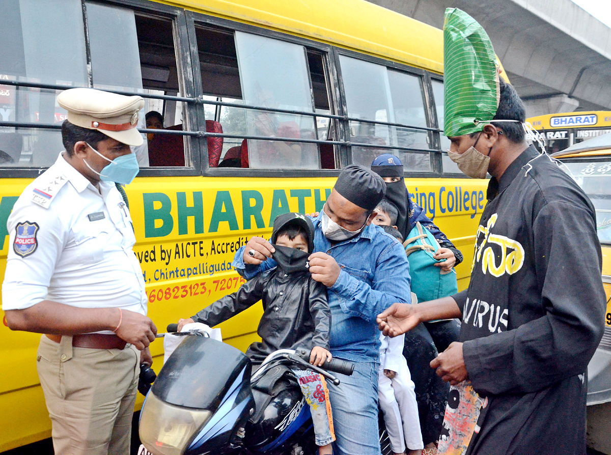 Mask rule enforcement back in Telangana - Sakshi19