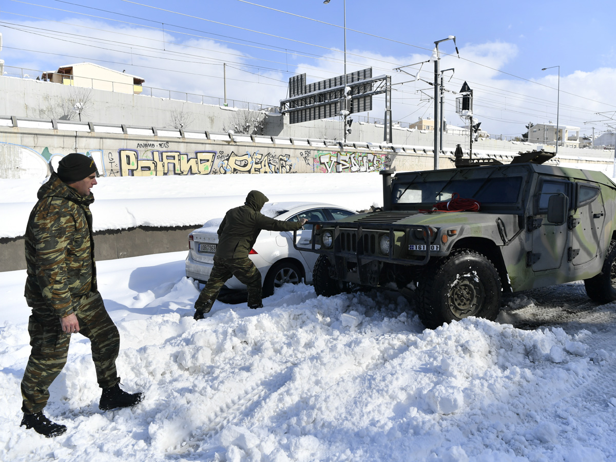 Greece islands covered in snow Photo Gallery - Sakshi14