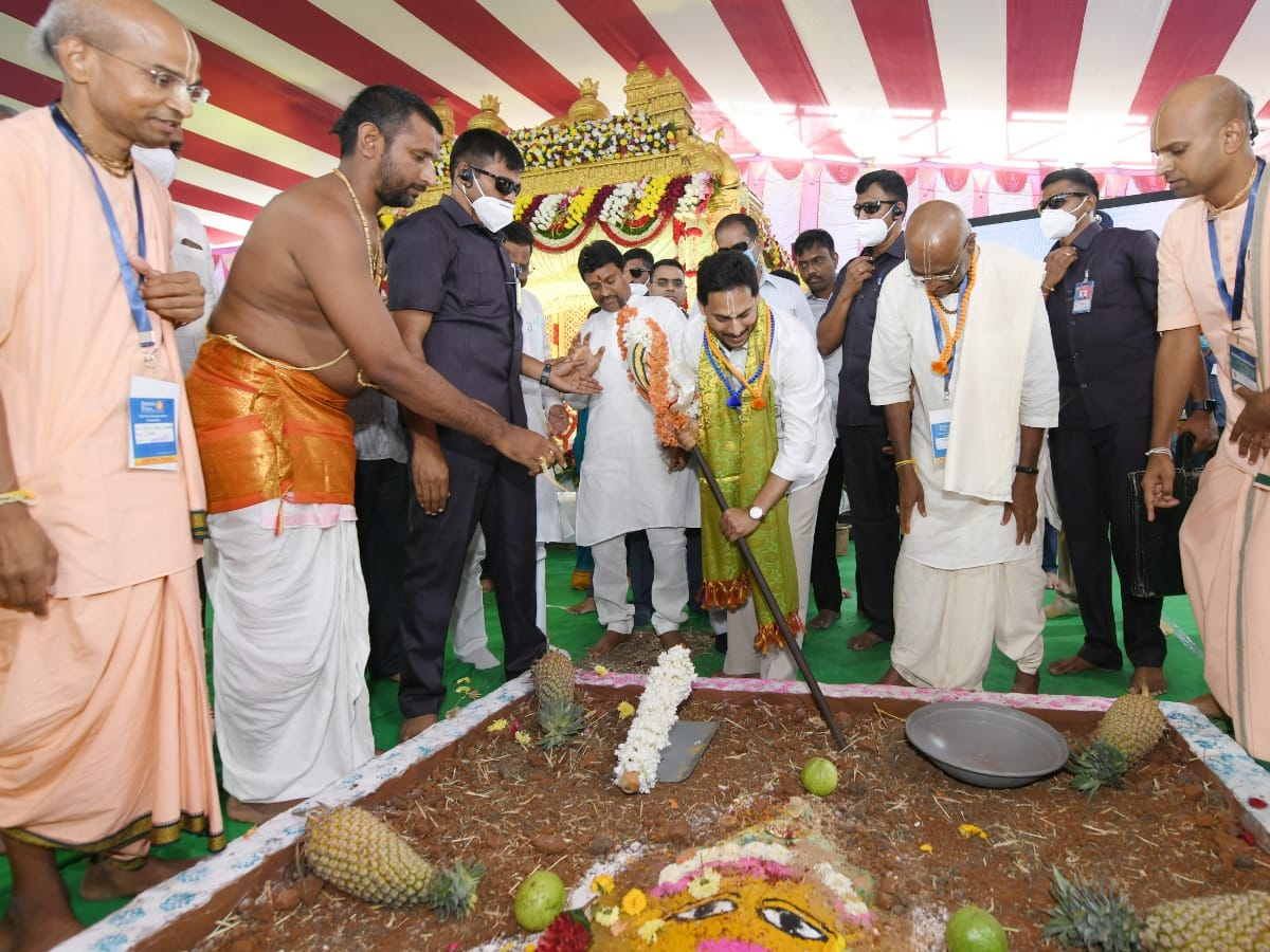  CM YS Jagan Participated in Bhoomi Pooja of Hare Krishna Gokula Kshetram Photo Gallery - Sakshi1