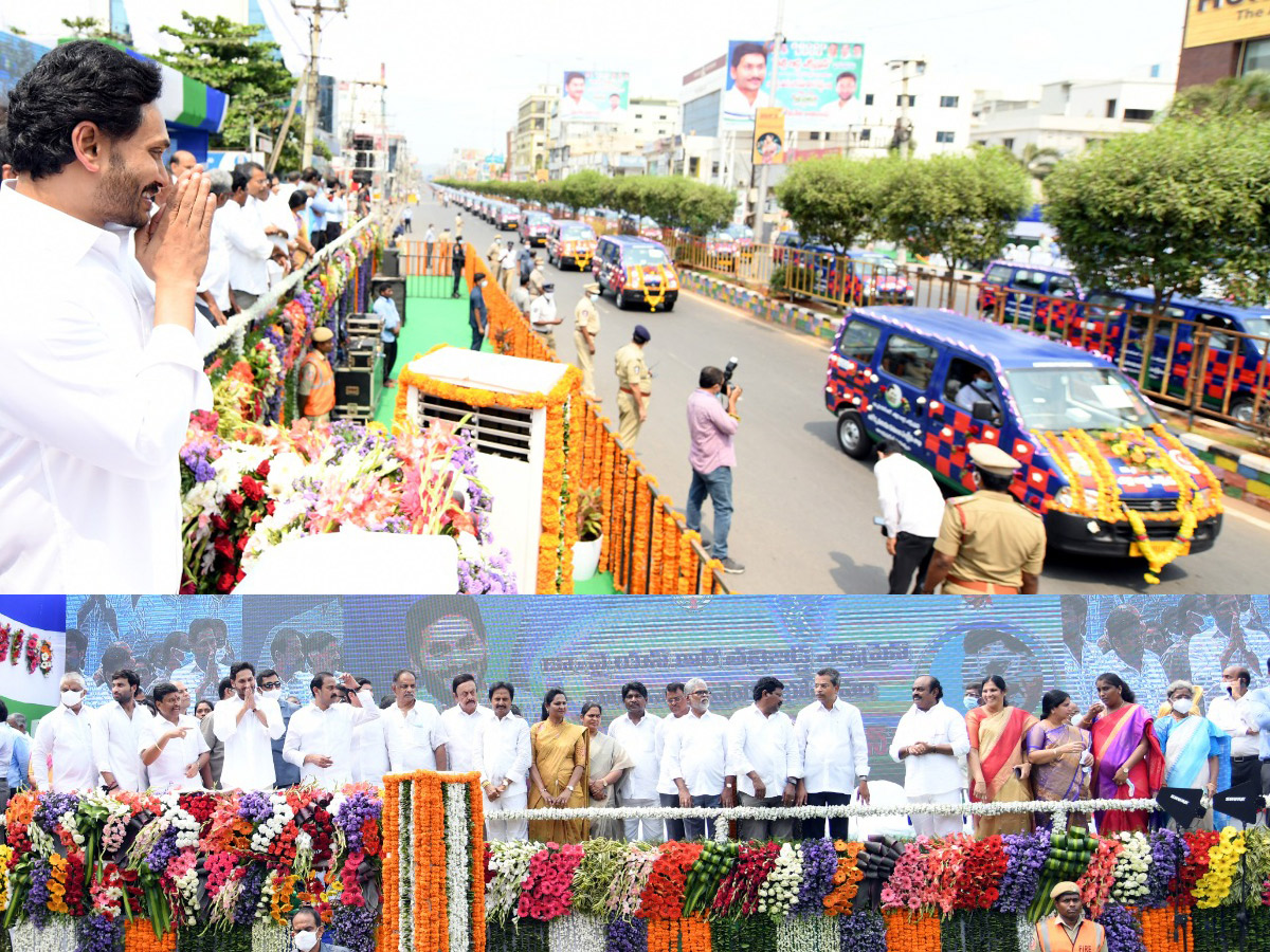 CM YS Jagan Launches Dr YSR Talli Bidda Express Vehicles in Vijayawada - Sakshi1