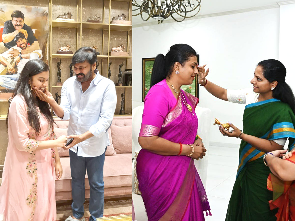 AP Minister RK Roja Family Meet CM KCR Chiranjeevi - Sakshi1