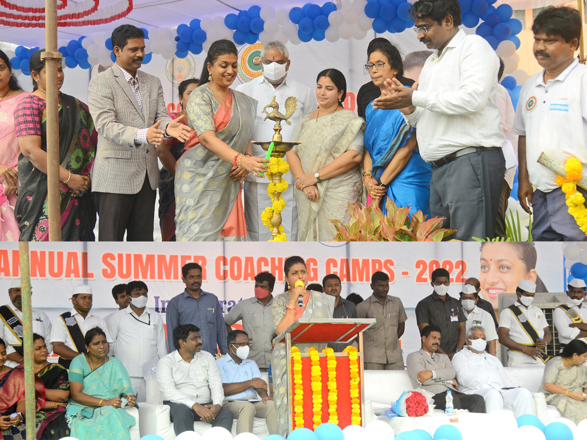 Minister Roja Playing Basket Ball Cricket and Archery game In Vijayawada Corporate Ground photo Gallery - Sakshi2